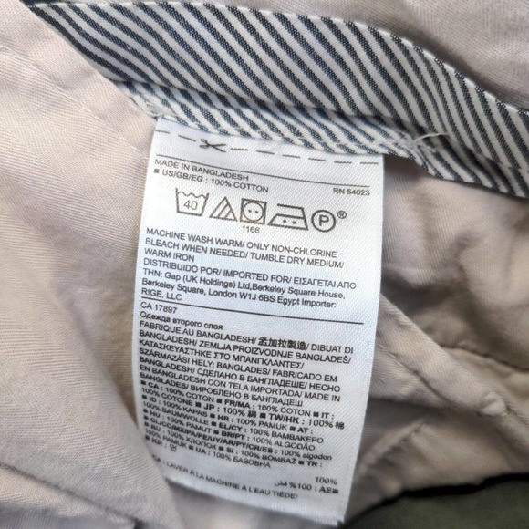 Banana Republic Men's Gavin Chino Pants Green 32x32 Flat Front Regular Straight - Picture 10 of 12